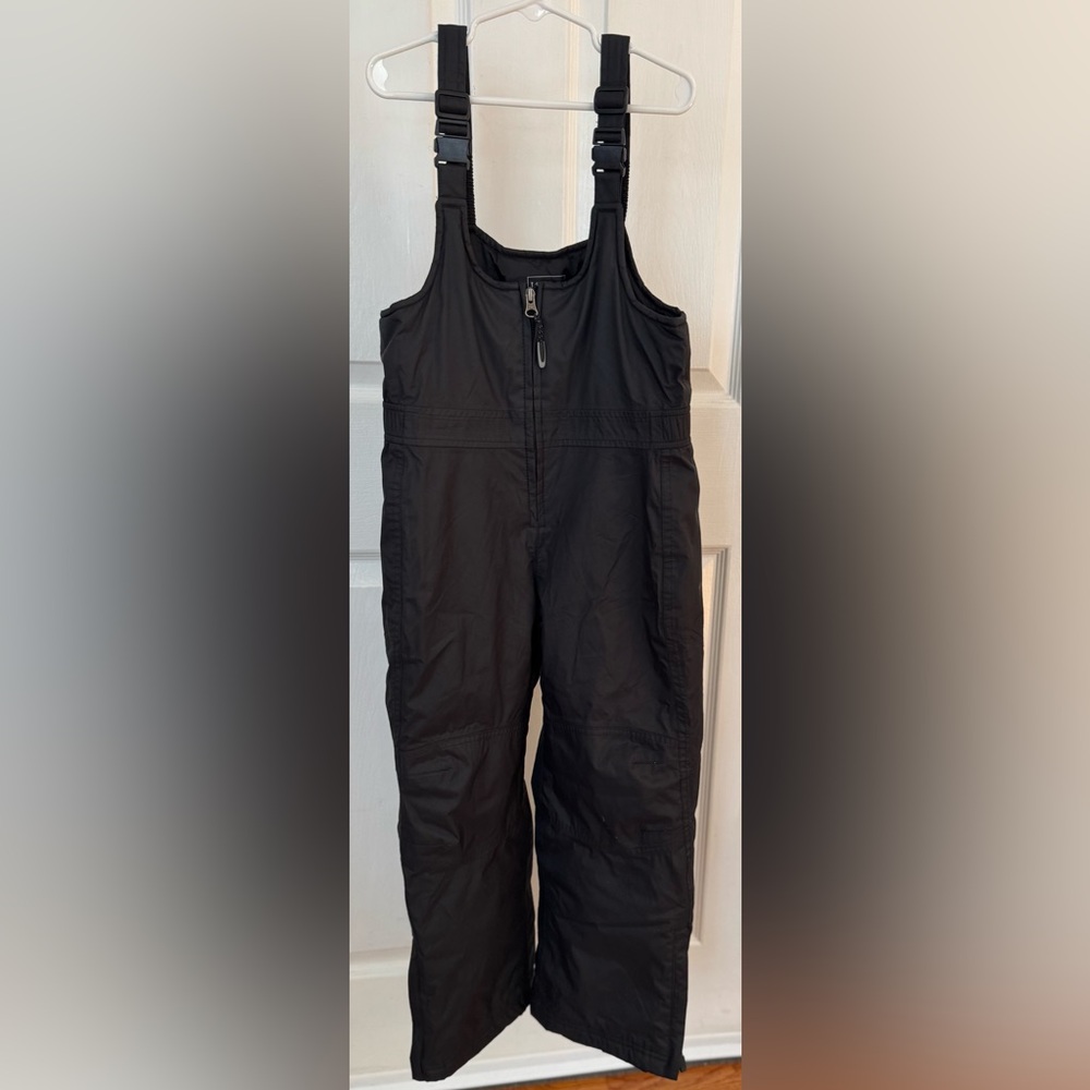 Kids black LL bean snow bibs